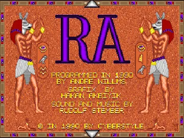 Curse of RA, The screen shot title